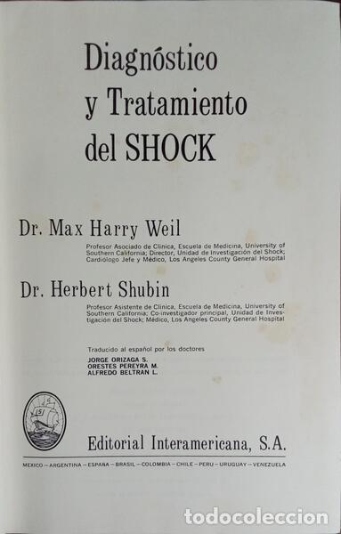 Libros: WEIL. (Max Harry) e Herbert Shubin. - DIAGN&Oacute;STICO Y TRATAMIENTO DEL SHOCK. - Foto 2