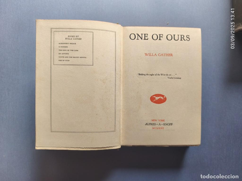 Libros: Cather, Willa. - One of Ours. - Foto 2