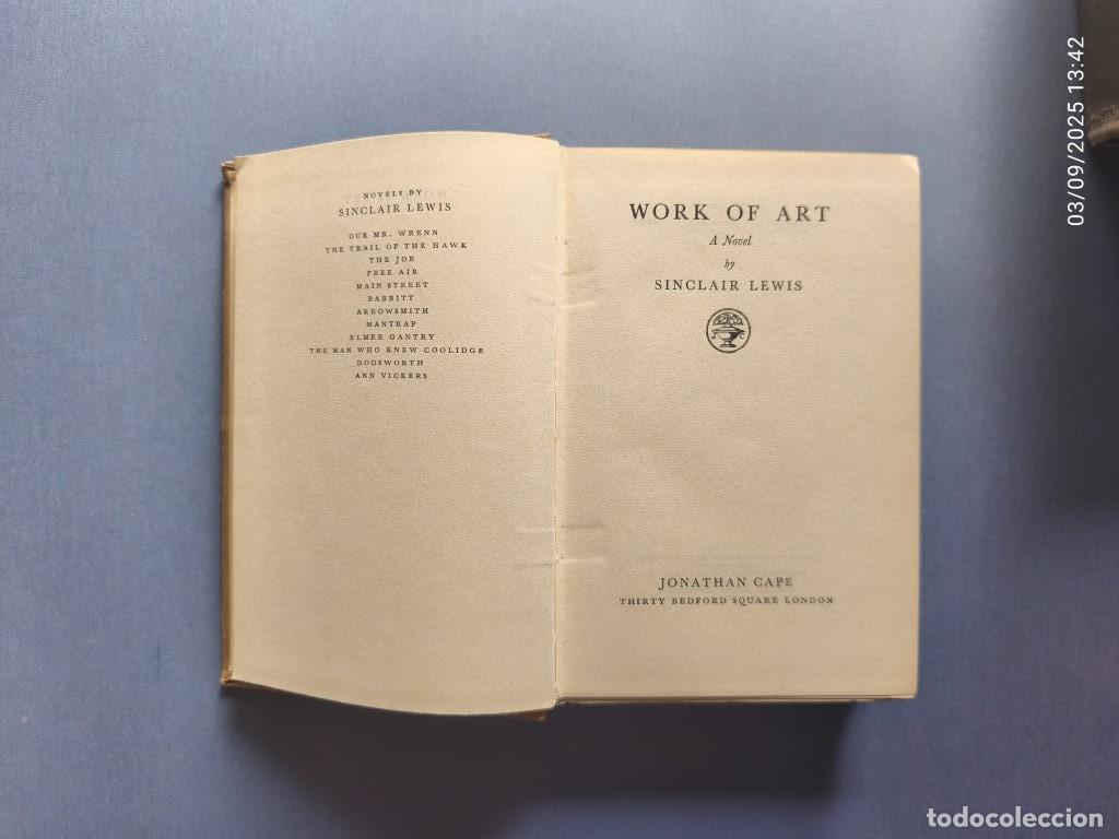Libros: Work of Art. A novel. - Lewis, Sinclair. - Foto 2