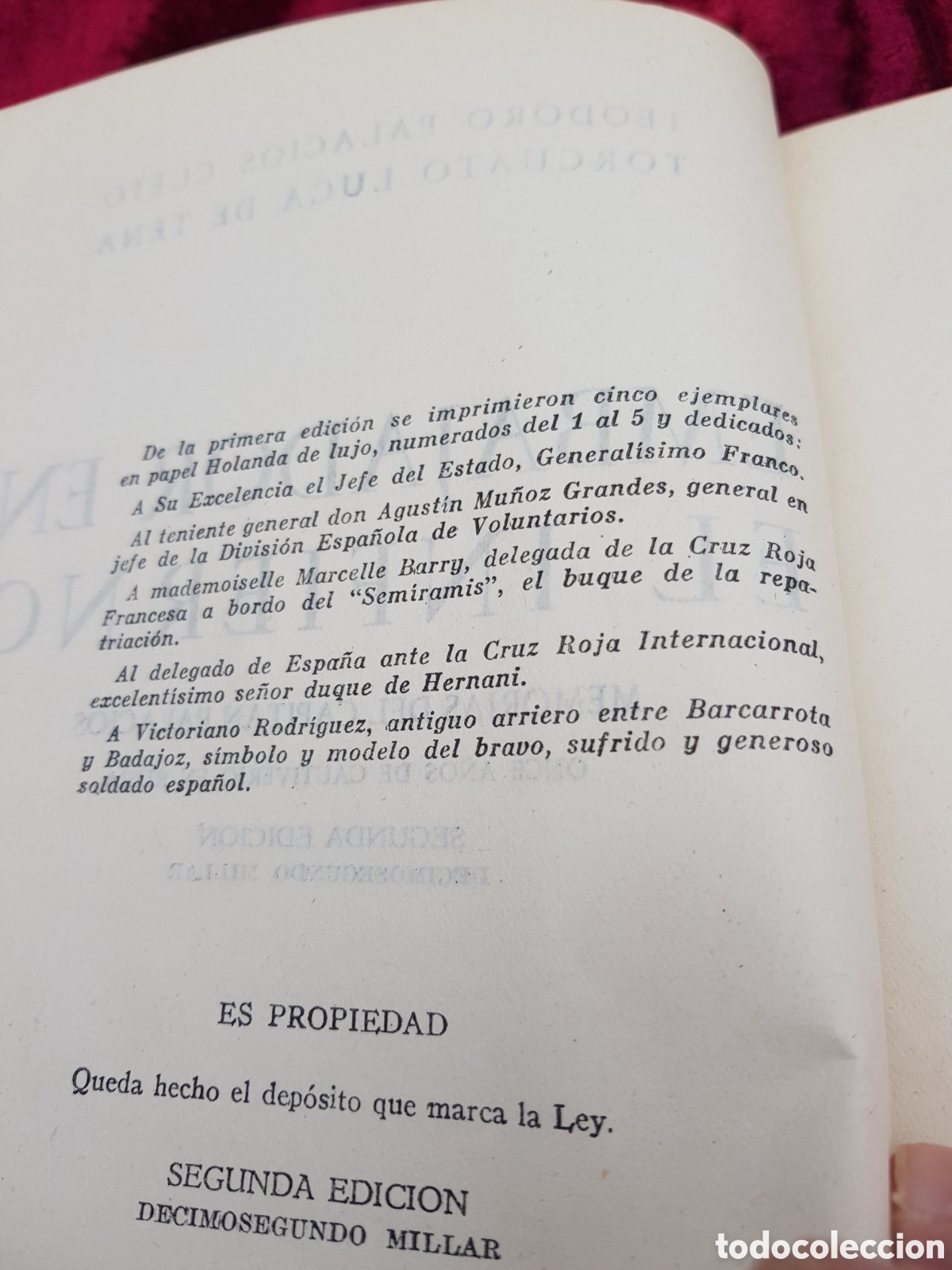 Libros: ESPECTACULAR Y ANTIGUO LIBRO DE LA DIVISI&Oacute;N AZUL DE GALA TAPAS EN PIEL VERSI&Oacute;N DE LUJO - Foto 5