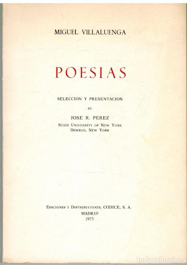 Libros: POESIAS - MIGUEL VILLALUENGA - Foto 1