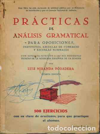 Libros: PRACTICAS DE ANALISIS GRAMATICAL PARA OPOSICIONES - LUIS MIRANDA PODADERA - Foto 1