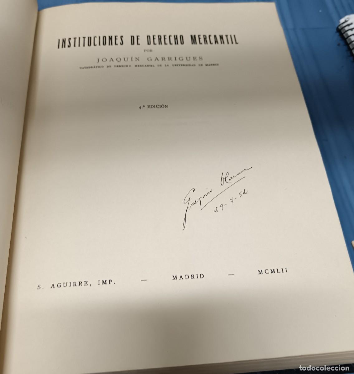 Libros: Instituciones de Derecho Mercantil - GARRIGUES, JOAQU&Iacute;N - Foto 3