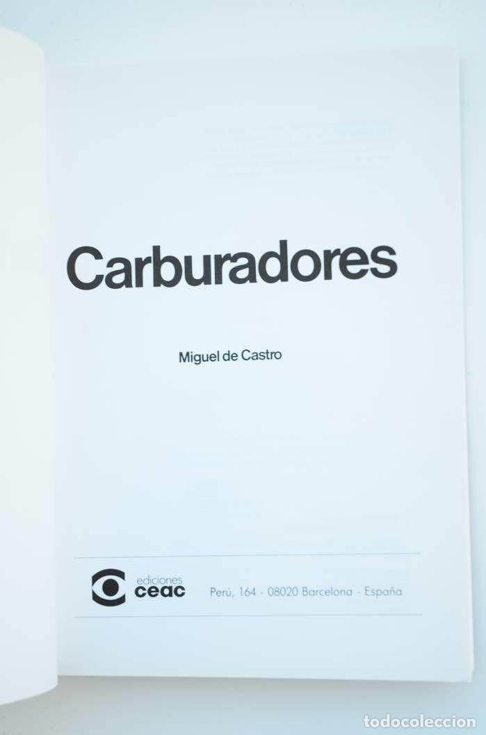 Libros: Carburadores - CASTRO, Miguel de - Foto 2