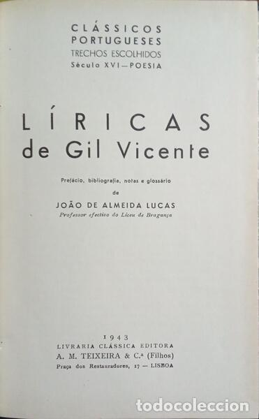 Libros: VICENTE. (Gil) - L&Iacute;RICAS. [ENC.] - Foto 1