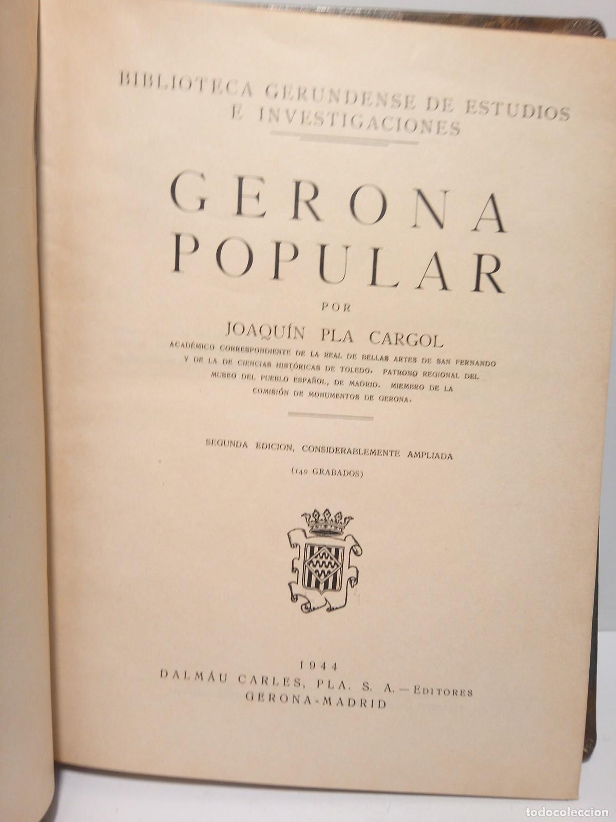 Libros: PLA CARGOL, Joaqu&iacute;n - Gerona Popular - Foto 2