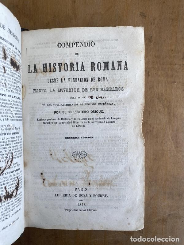Livros em segunda m&atilde;o: Compendio de la historia romana desde la fundacion de roma hasta la invasion de los barbaros - Presb