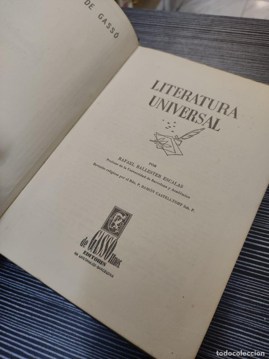 Libros: LITERATURA UNIVERSAL RAFAEL BALLESTER ESCALAS - Foto 2