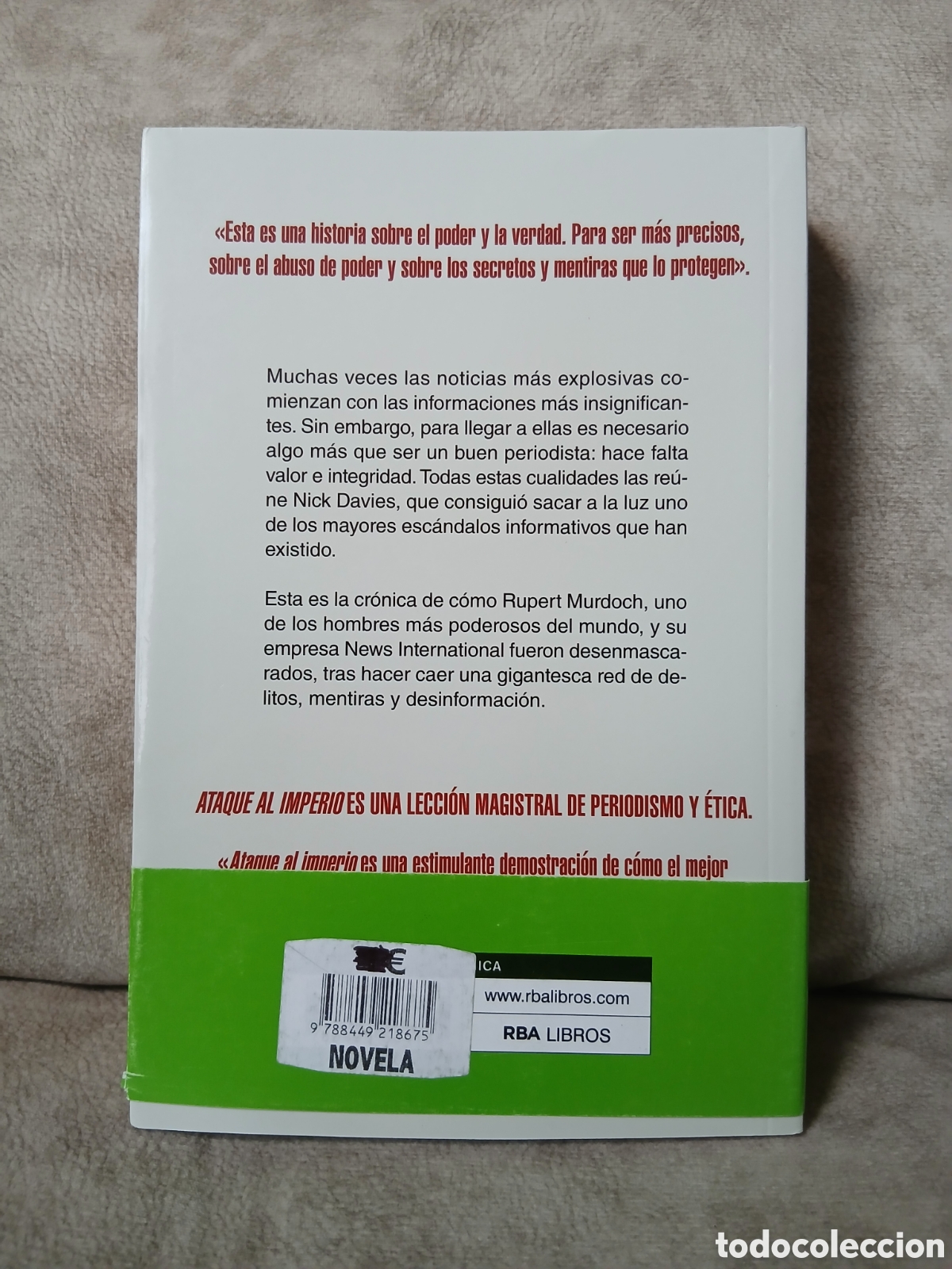 Libros: Libro Ataque al Imperio -Nicol&aacute;s Davies- Editorial RBA (1&deg; Edici&oacute;n 2015) - Foto 2
