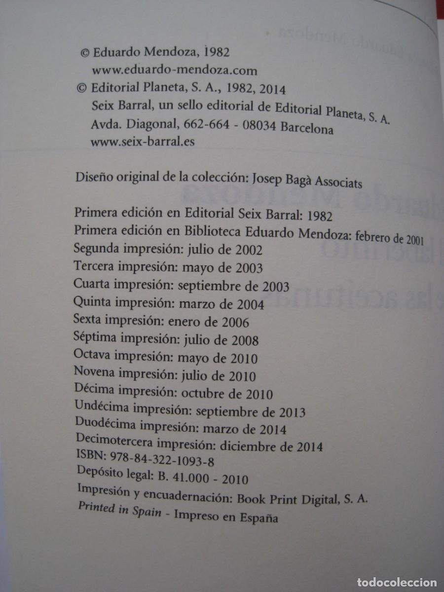 Libros: EL LABERINTO DE LAS ACEITUNAS - EDUARDO MENDOZA - SEIX BARRAL. - Foto 7