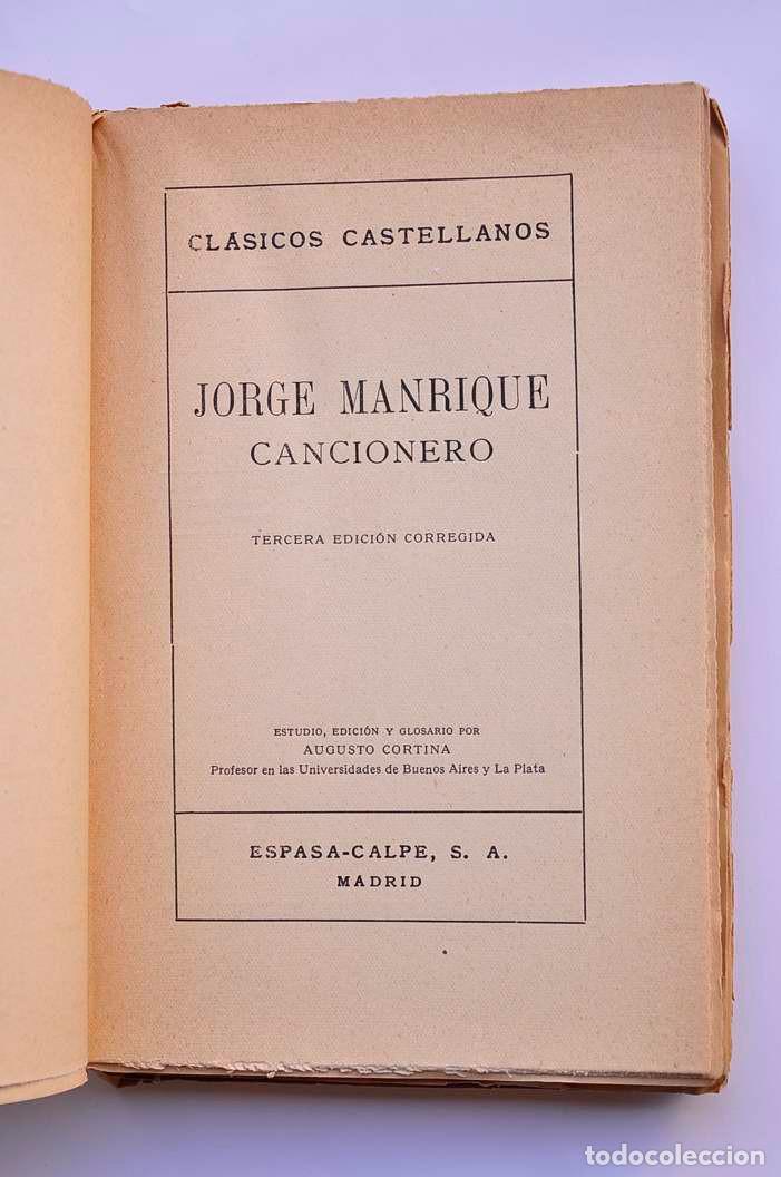 Libros: Cancionero - MANRIQUE, Jorge - Foto 2