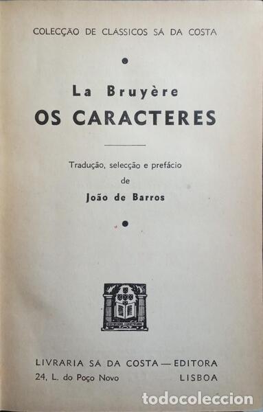 Libros: LA BRUY&Egrave;RE. (Jean de) - OS CARACTERES. - Foto 2