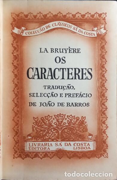 Libros: LA BRUY&Egrave;RE. (Jean de) - OS CARACTERES. - Foto 1