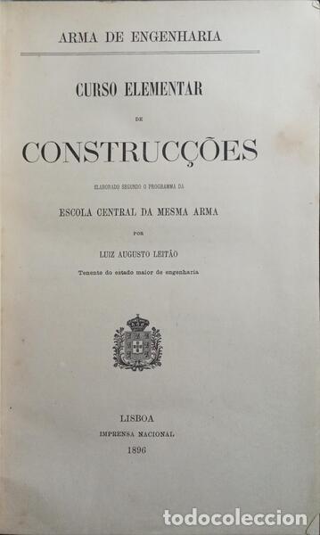 Libros: LEIT&Atilde;O. (Lu&iacute;s Augusto) - CURSO ELEMENTAR DE CONSTRUC&Ccedil;&Otilde;ES. - Foto 1
