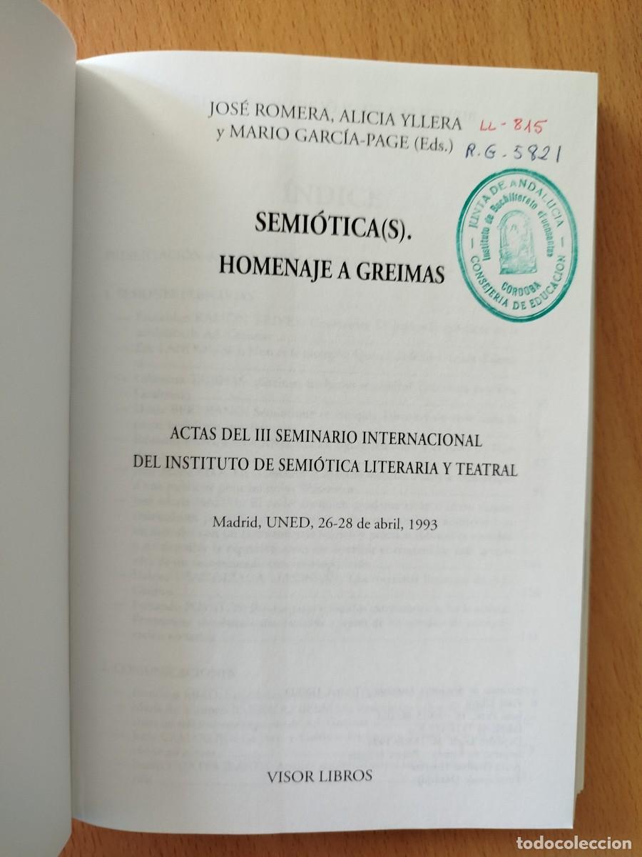 Libros: Semi&oacute;tica(s) : homenaje a Greimas. VISOR LIBROS - Foto 4