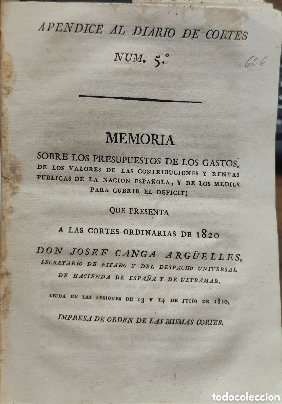 books: MEMORIA SOBRE LOS PRESUPUESTOS DE LOS GASTOS, DE LOS VALORES DE LAS CONTRIBUCIONES Y RENTAS PUBLICAS