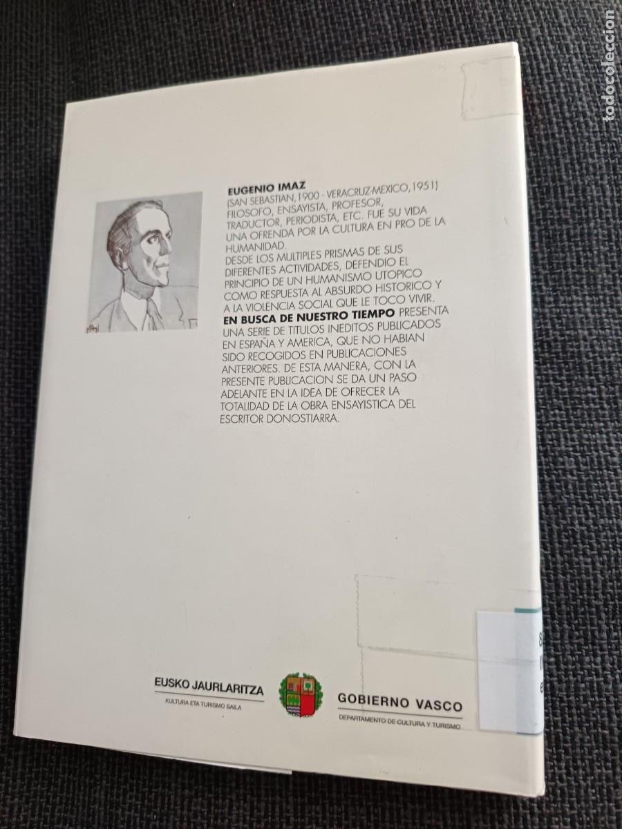 Libros: Libro En busca de nuestro tiempo. Eugenio Imaz. 1a edici&oacute;n 1992. - Foto 2