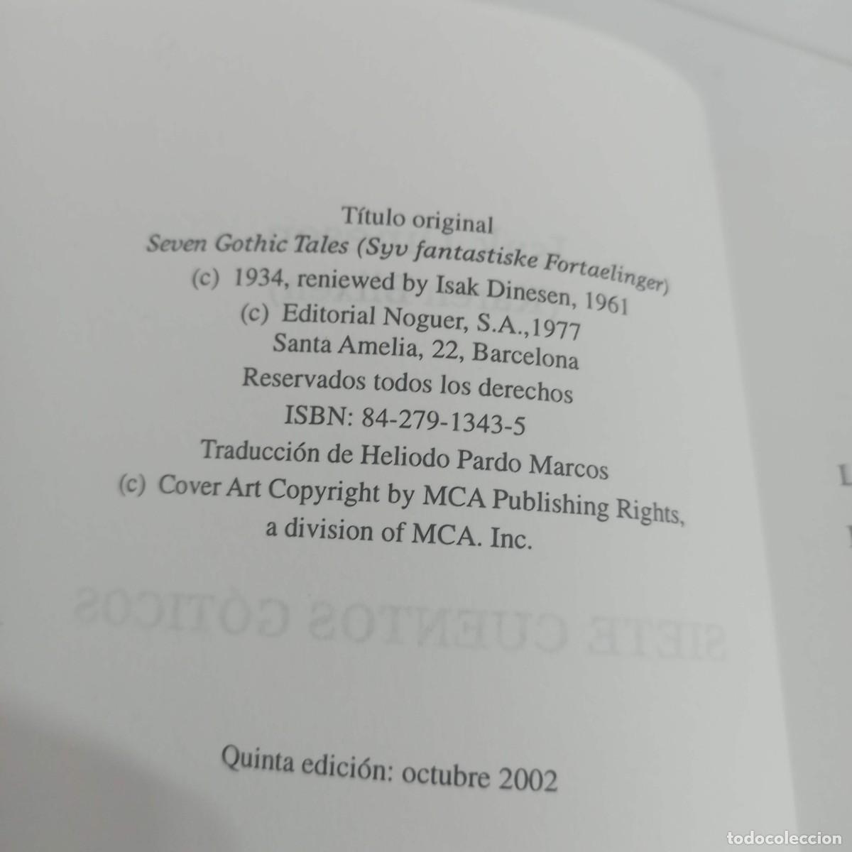 Libros: Siete cuentos g&oacute;ticos Isak Dinesen - Foto 3