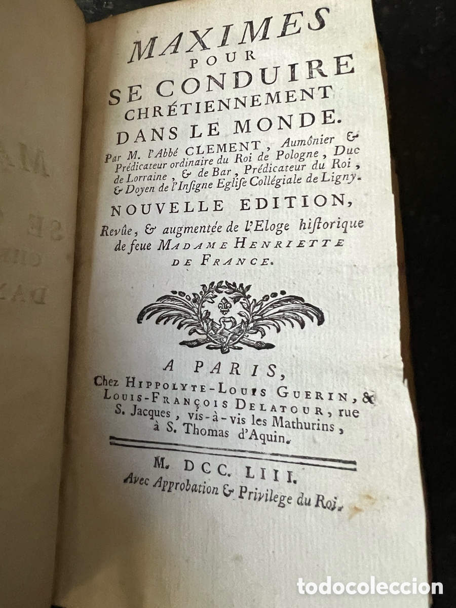 Libros: Libro antiguo 1753 cuero - Foto 3