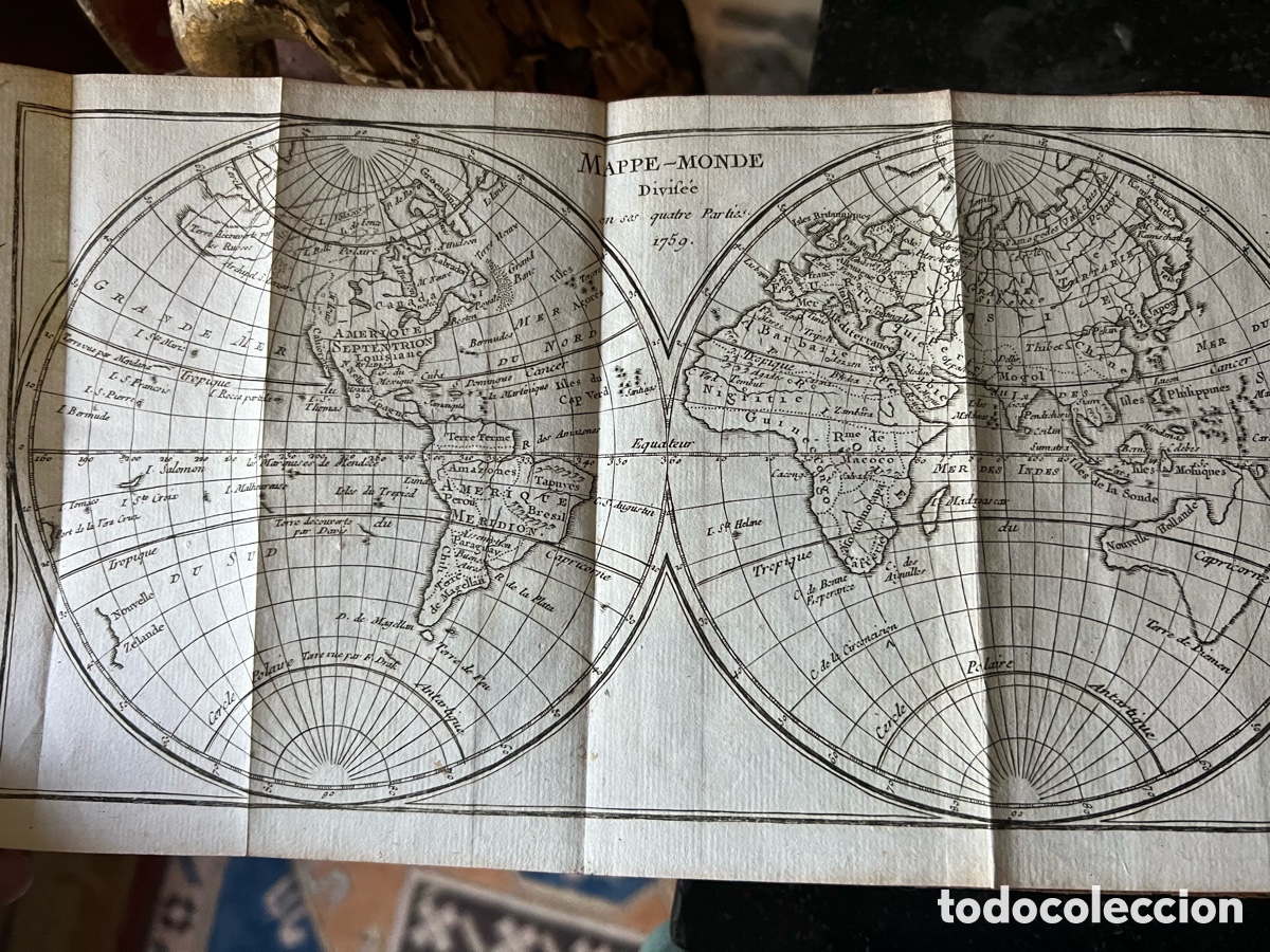 Libros: Libro antiguo cuero 1779 geograf&iacute;a - Foto 4