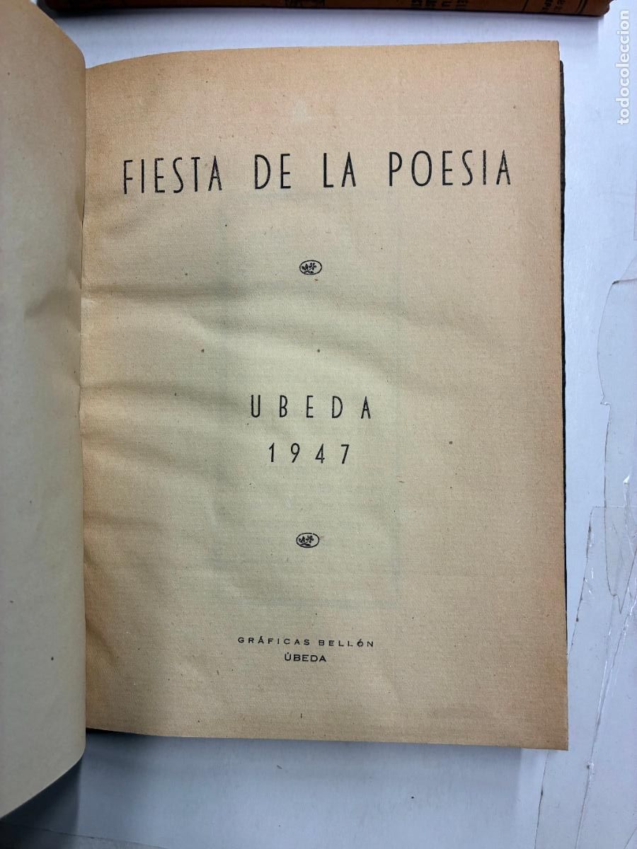 Libros: FIESTA DE LA POES&Iacute;A. &Uacute;BEDA 1947. - Foto 1