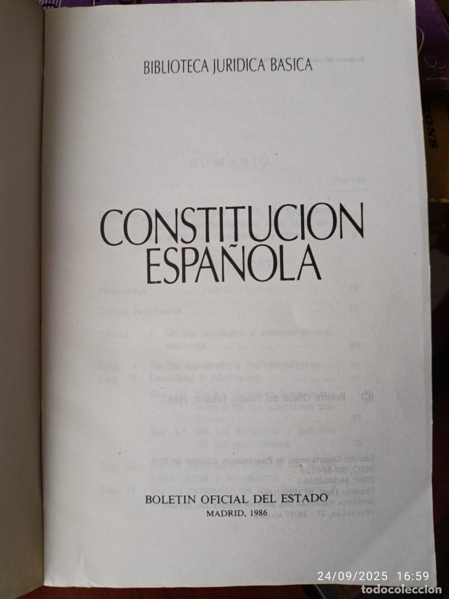 Libros: Constituci&oacute;n espa&ntilde;ola. Biblioteca jur&iacute;dica - Foto 2