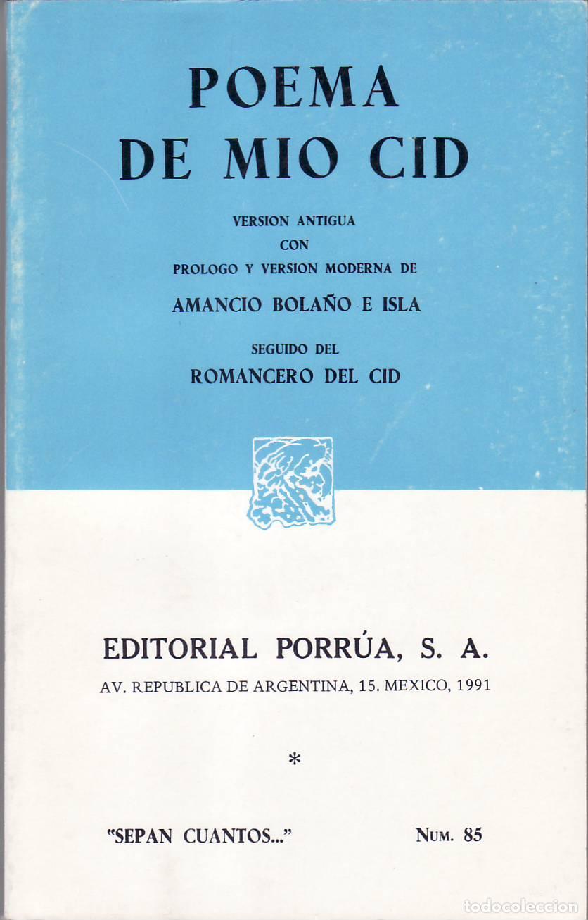 Libros: AN&Oacute;NIMO.- - POEMA DE MIO CID. Versi&oacute;n antigua con pr&oacute;logo y versi&oacute;n moderna de Amancio Bola&ntilde;o e Isla - Foto 1