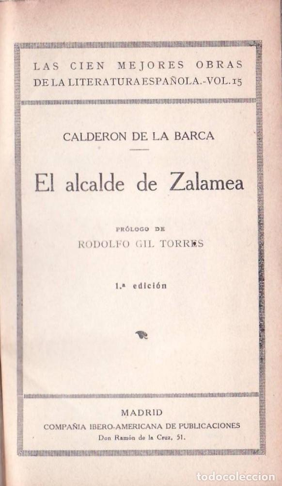 Libros: CALDERON DE LA BARCA.- - El alcalde de Zalamea. - Foto 1