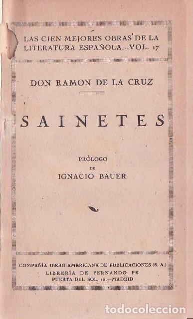 Libros: CRUZ, Ram&oacute;n de la.- - Sainetes. - Foto 1