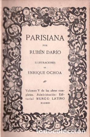 Libros: DARIO, Rub&eacute;n.- - Parisiana. Obras completas, vol. V. - Foto 1