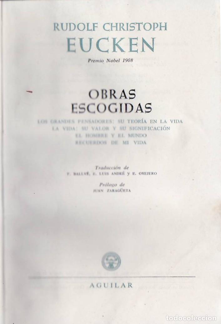 Libros: EUCKEN, Rudolf Christoph.- - Obras escogidas. - Foto 1