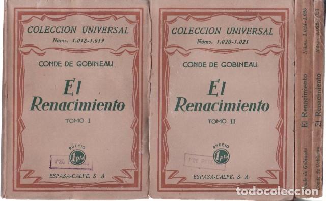 Libros: GOBINEAU, Conde de.- - El Renacimiento. 4 tomos. - Foto 1