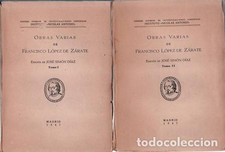 Libros: LOPEZ DE ZARATE, Francisco.- - Obras varias. 2 tomos. - Foto 1