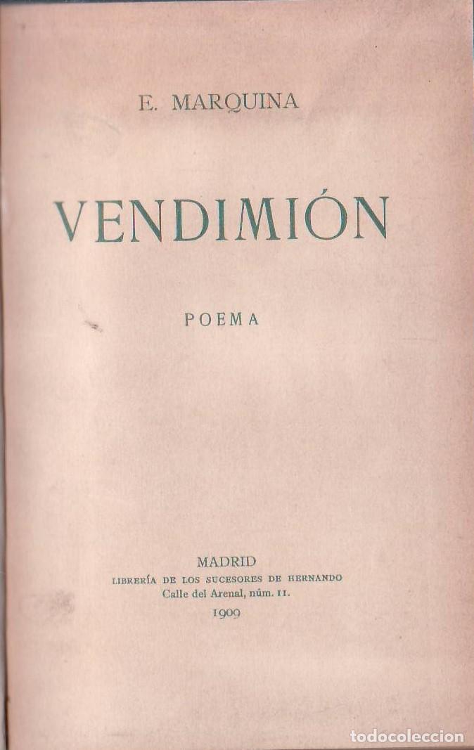 Libros: MARQUINA, E.- - Vendimi&oacute;n. Poema. - Foto 1