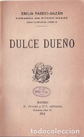 Libros: PARDO BAZAN, Emilia.- - Dulce due&ntilde;o. Novela. - Foto 1