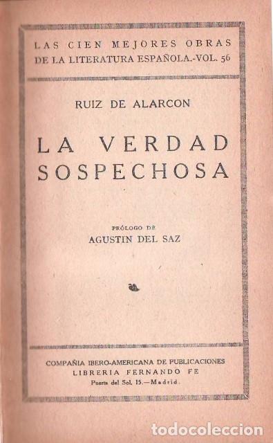 Libros: RUIZ DE ALARCON.- - La verdad sospechosa. - Foto 1