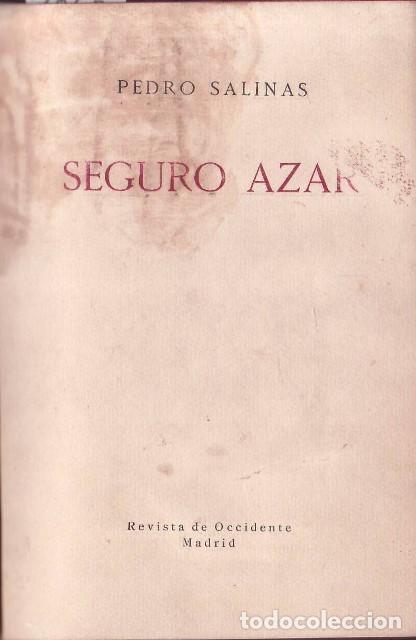 Libros: SALINAS, Pedro.- - Seguro azar. - Foto 1
