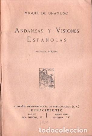 Libros: UNAMUNO, Miguel de.- - Andanzas y visiones espa&ntilde;olas. - Foto 1
