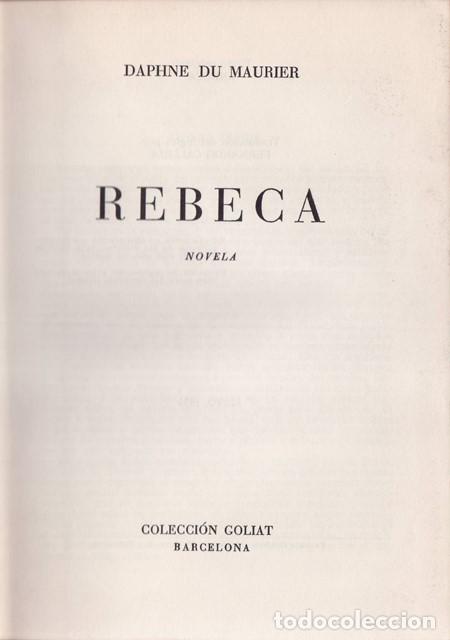 Libros: MAURIER, Daphne.- - Rebeca. Novela. - Foto 1