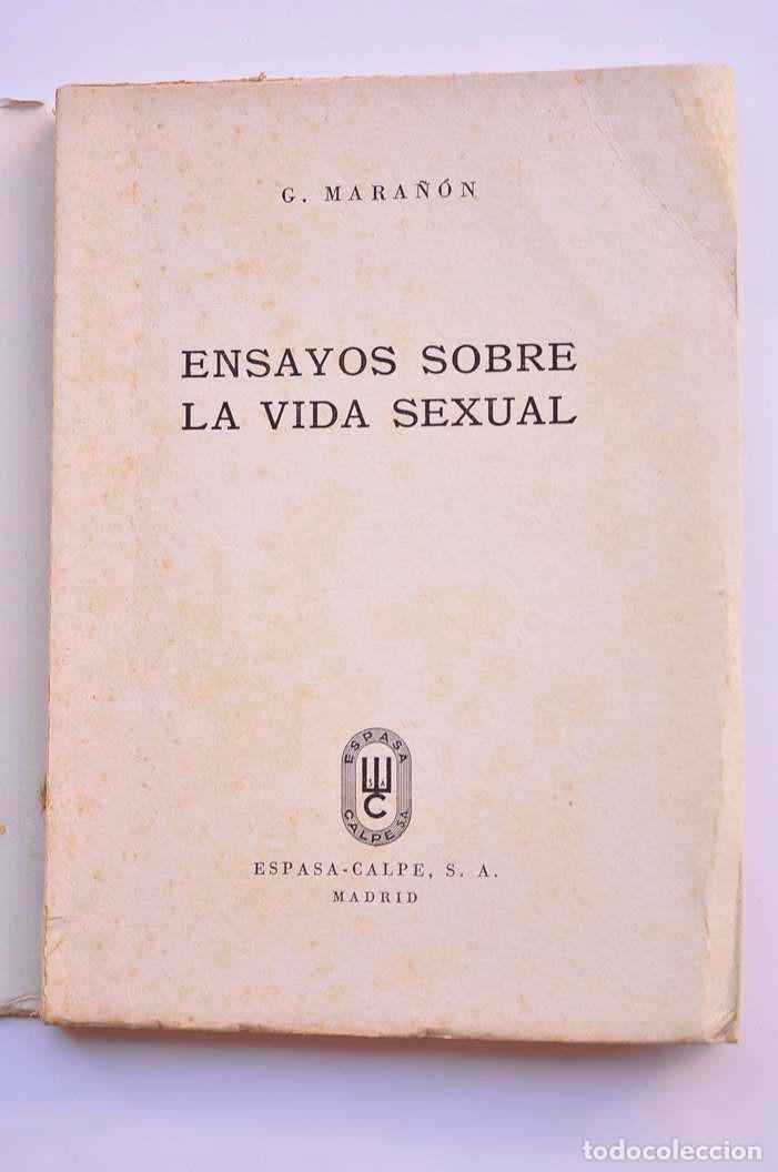 Libros: Ensayos sobre la vida sexual - MARA&Ntilde;&Oacute;N, Gregorio - Foto 2