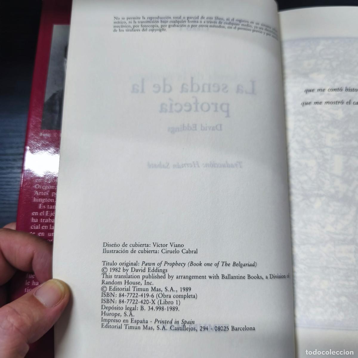 Libros: SENDA DE LA PROFECIA - LA. CRONICAS DE BELGARATH 1 - EDDINGS, DAVID - Foto 3