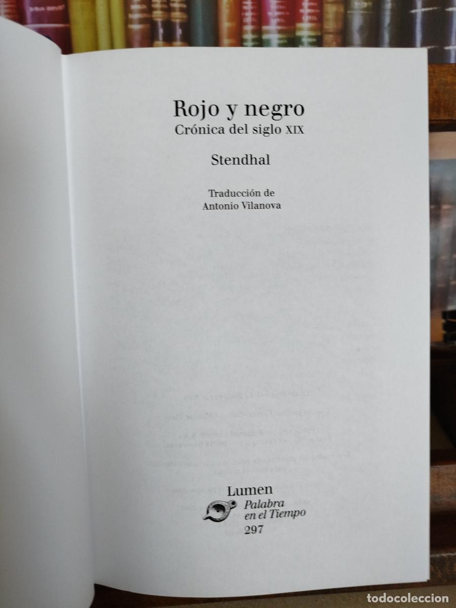 Libros: ROJO Y NEGRO (LUMEN) - Stendhal (1783-1842) - Foto 4