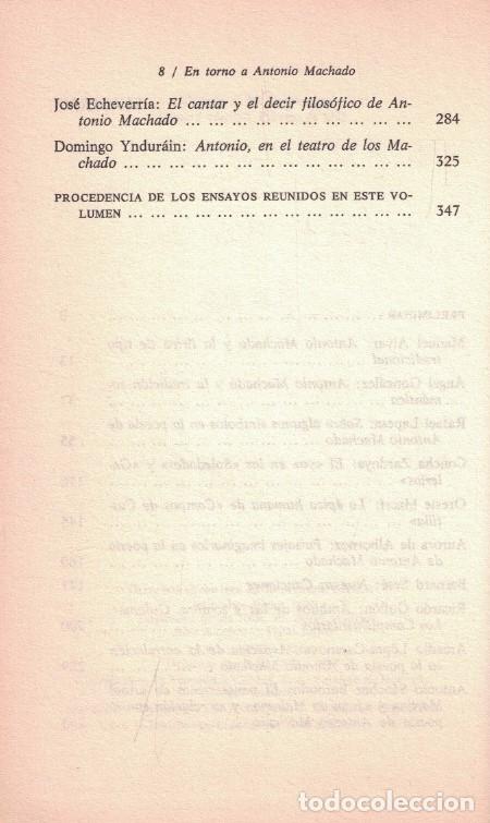 Libros: EN TORNO A ANTONIO MACHADO. - AA.VV. - Foto 3
