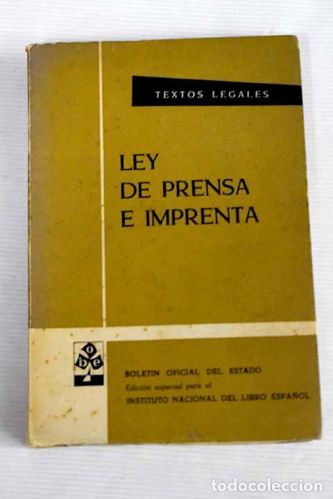 Libros: Ley de prensa e imprenta (1966) - Foto 1