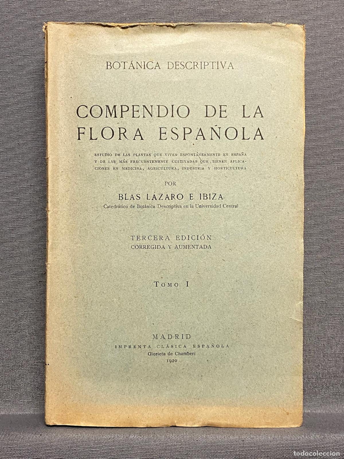 Libros: COMPENDIO DE LA FLORA ESPA&Ntilde;OLA - TOMO I. - L&Aacute;ZARO E IBIZA, BLAS. - Foto 1
