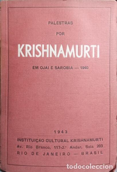Libros: KRISHNAMURTI. (Jiddu) - PALESTRAS EM OJAI E SAROBIA, 1940. - Foto 1