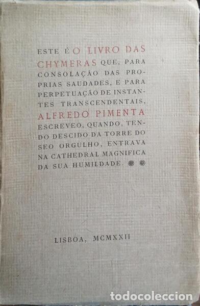 Libros: PIMENTA. (Alfredo) - O LIVRO DAS CHYMERAS. - Foto 1