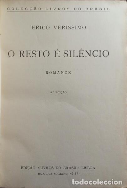 Libros: VERISSIMO. (Erico) - O RESTO &Eacute; SIL&Ecirc;NCIO. - Foto 1