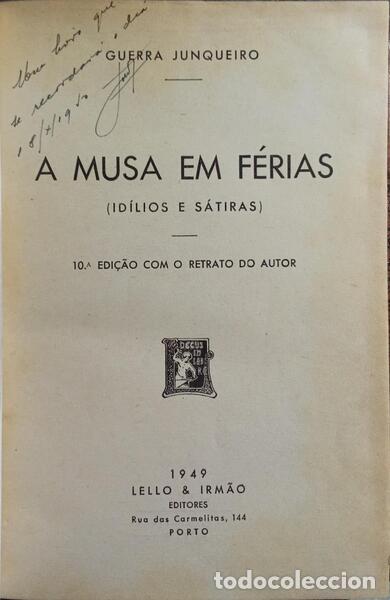 Libros: GUERRA JUNQUEIRO. (Ab&iacute;lio Manuel) - A MUSA EM F&Eacute;RIAS. - Foto 1