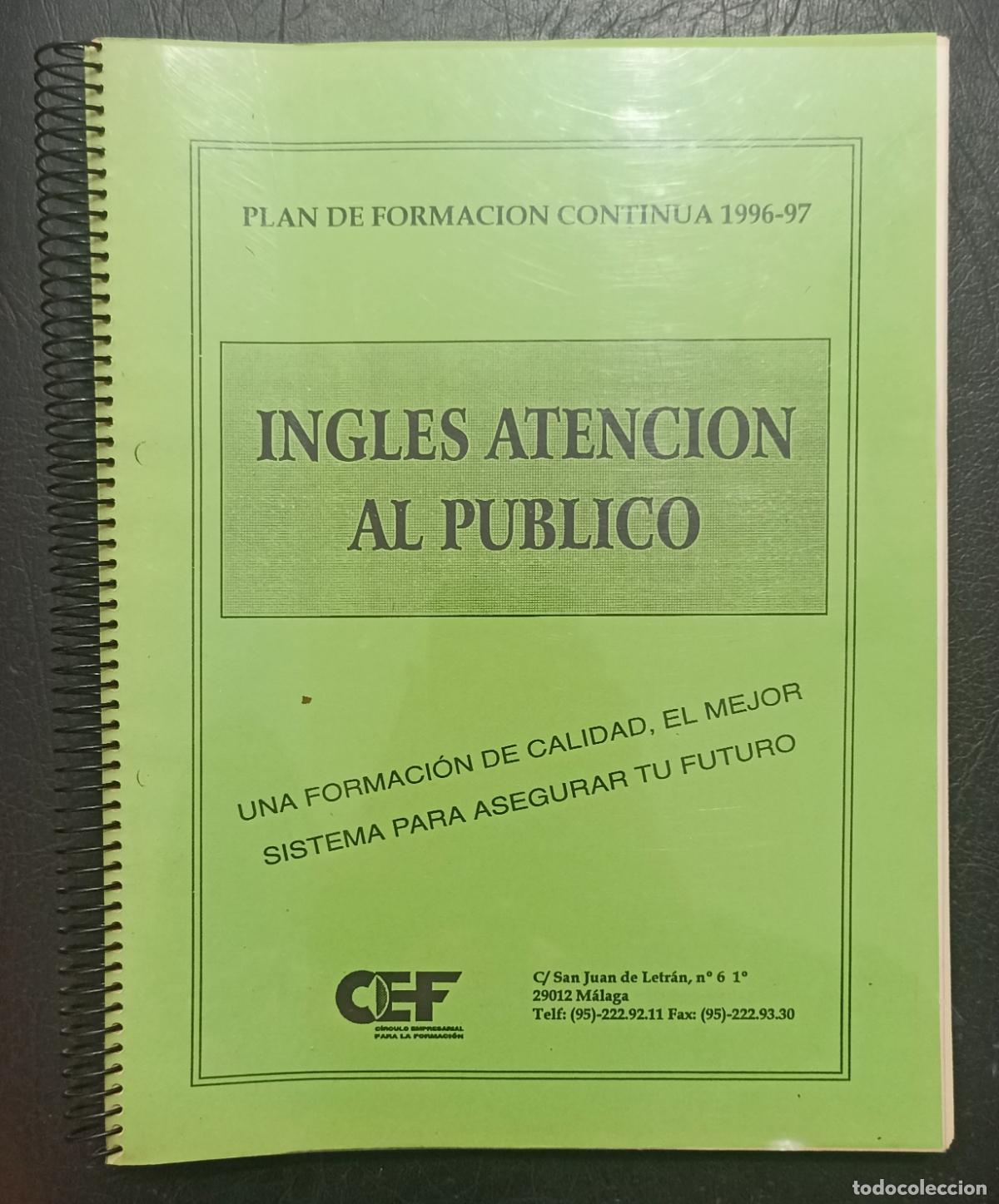 Libros: INGLES ATENCION AL PUBLICO - PLAN DE FORMACION CONTINUA 1996-97 - Foto 1